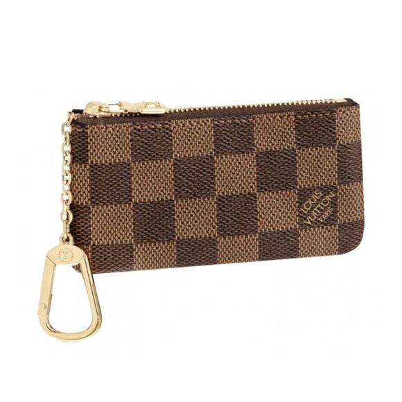 NEW LOUIS VUITTON Key Pouch Cles Damier Ebene Coin Card Wallet HOT GIFT - Picture 1 of 13